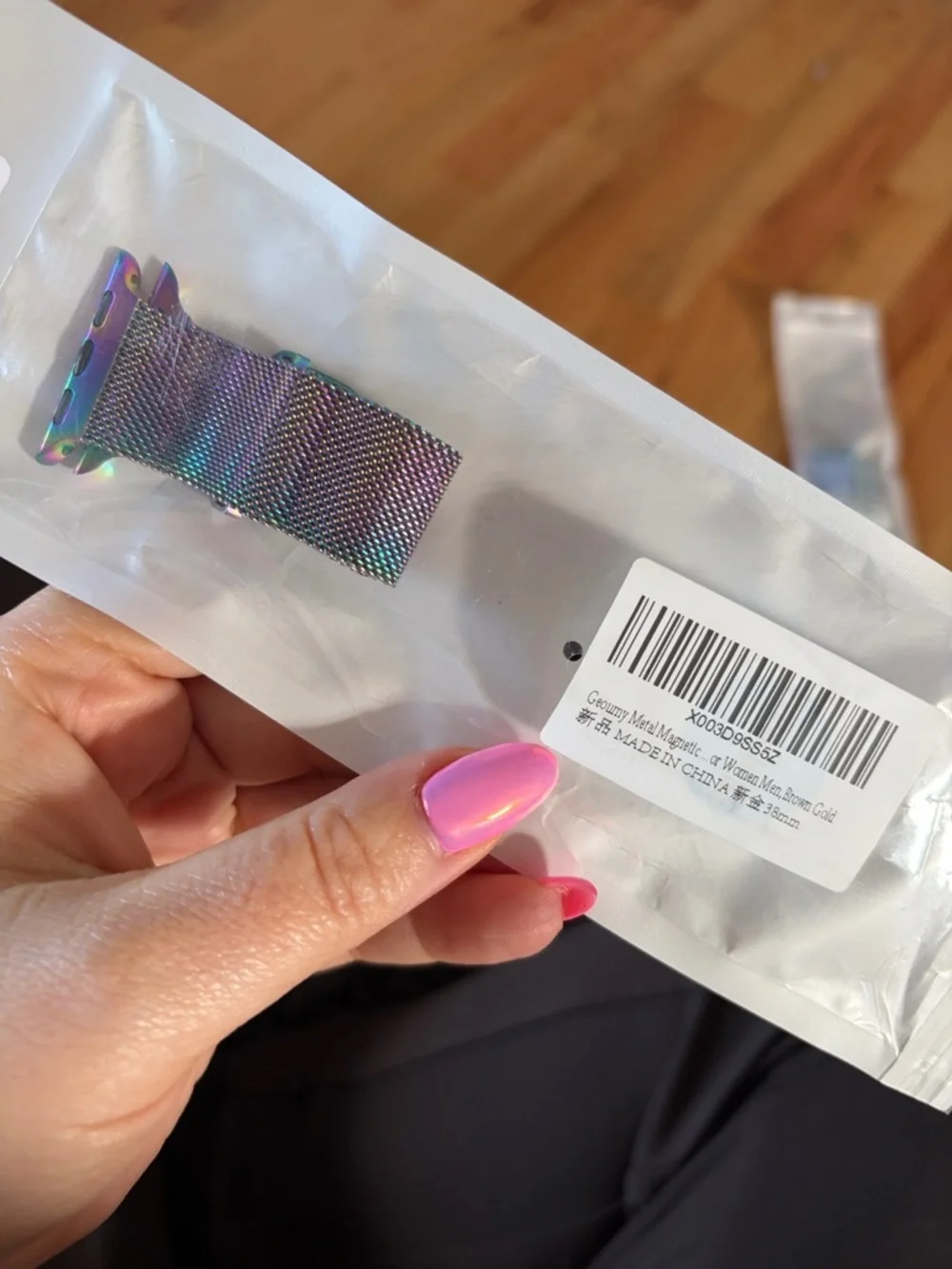 Apple Watch 38mm Silicone and Woven Watch Bands - Light Blue, Mint & Iridescent